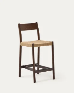 Kave Home Barstoel Yalia Eikenhout Walnoot 65cm