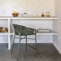 Kave Home Barstoel Yanet Groen Touw