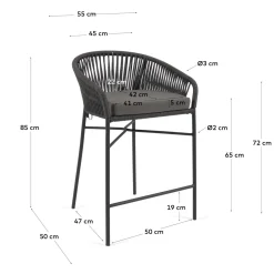 Kave Home Barstoel Yanet Zwart