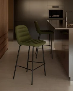 Kave Home Barstoel Zunilda Donkergroen Chenille
