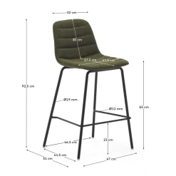 Kave Home Barstoel Zunilda Donkergroen Chenille