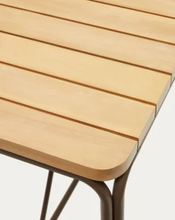 Kave Home Bartafel Salguer Acaciahout en Bruin Staal 140x70cm