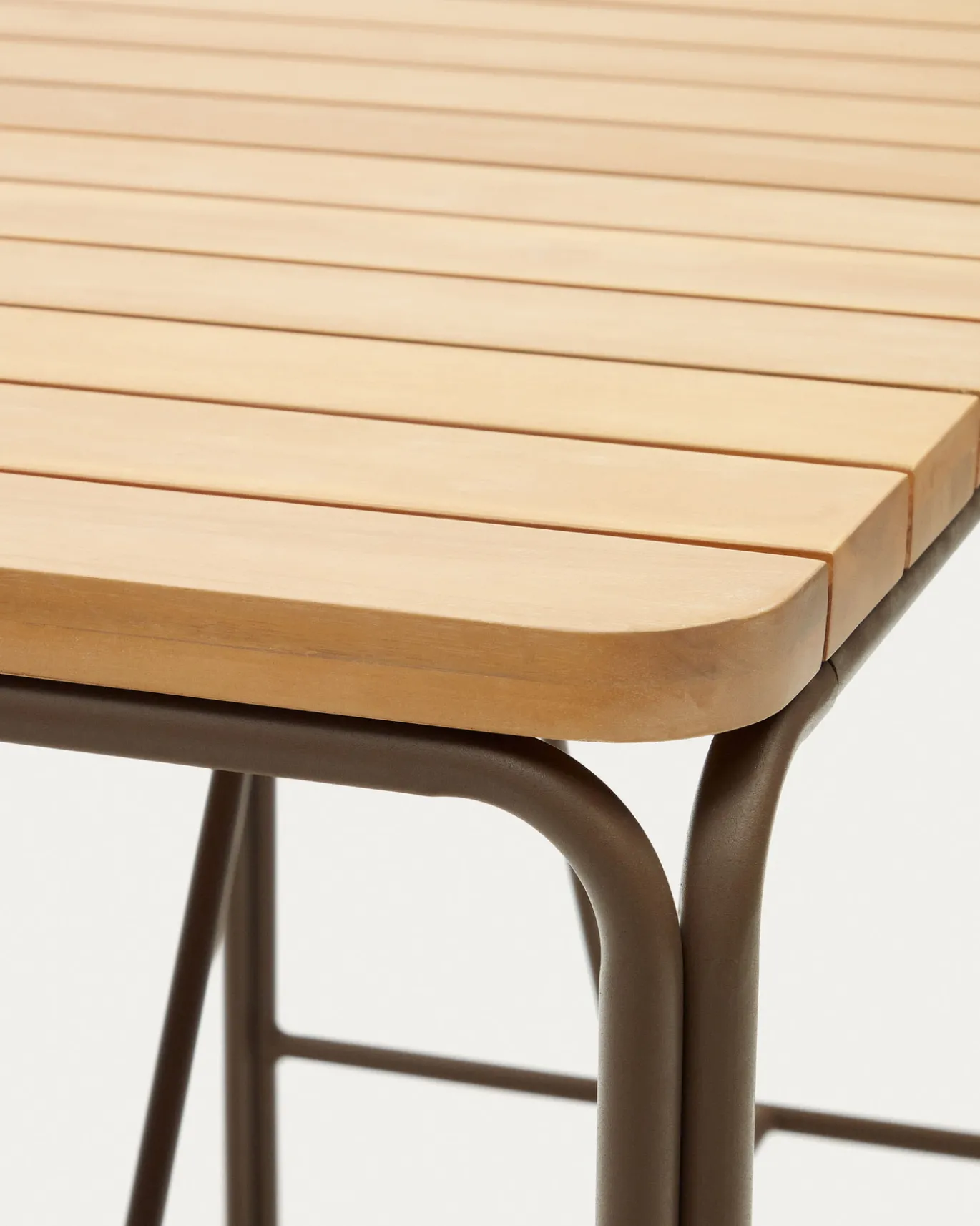 Kave Home Bartafel Salguer Acaciahout en Bruin Staal 140x70cm