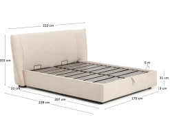 Kave Home Bed Arvian Chenille Beige 160x200cm