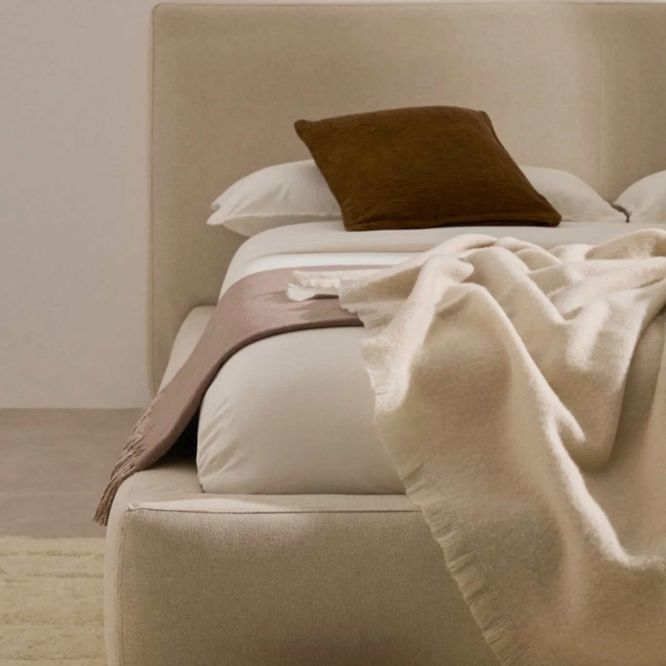 Kave Home Bed Blok Beige 90x200cm
