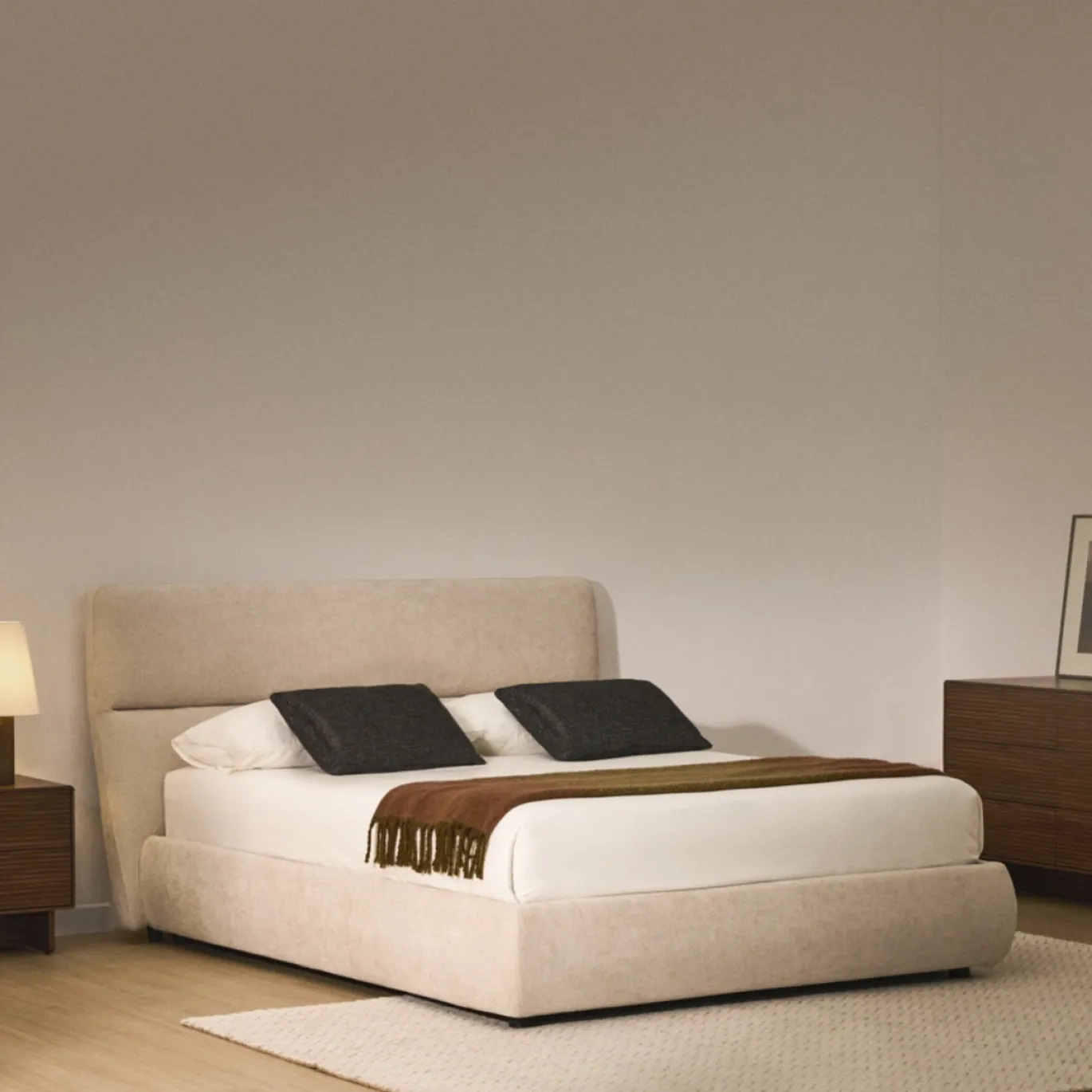 Kave Home Bed Dafra Chenille Beige 180x200cm
