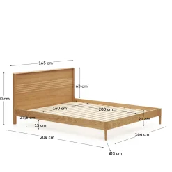 Kave Home Bedframe Lenon Naturel 160x200cm