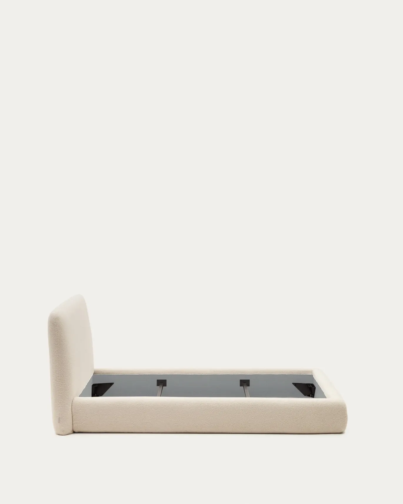 Kave Home Bedframe Martina Off White Bouclé 90x200cm