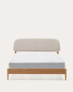 Kave Home Bedframe Octavia Wit/Naturel 160x200cm