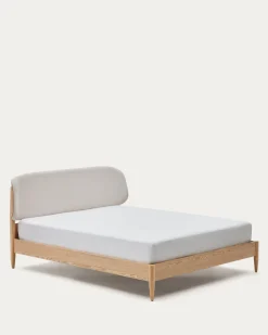 Kave Home Bedframe Octavia Wit/Naturel 160x200cm