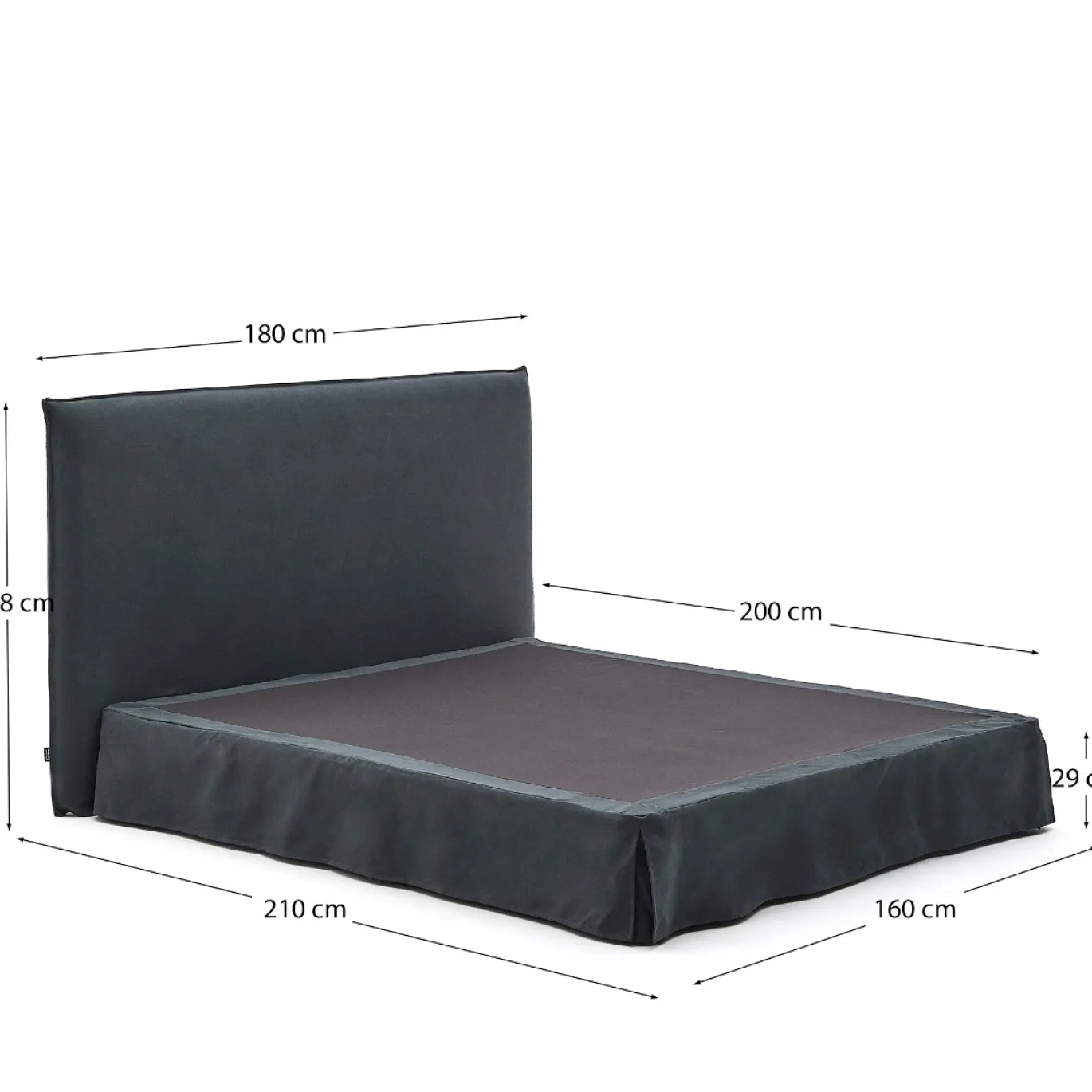 Kave Home Bed Jaira Antraciet 160x200cm