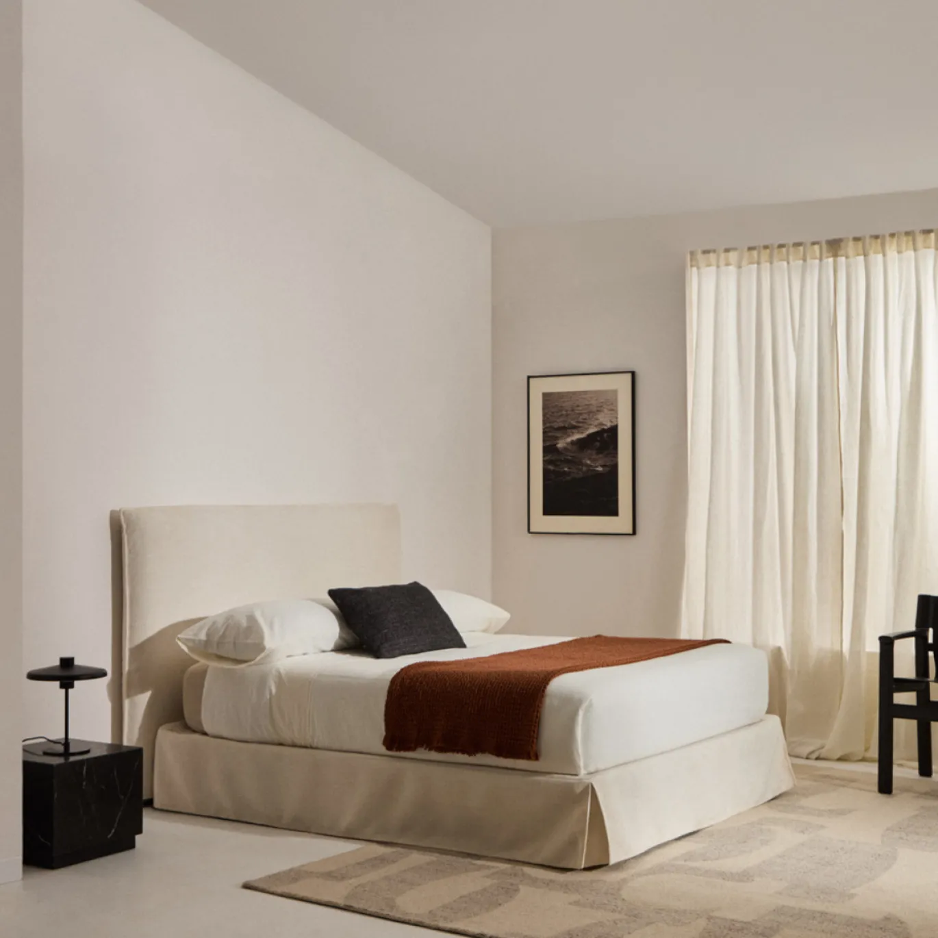 Kave Home Bed Jaira Chenille Wit 180x200cm