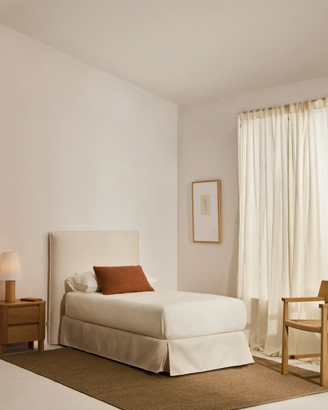 Kave Home Bed Jaira Chenille Wit 90x200cm