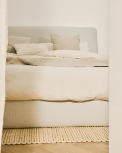 Kave Home Bed Martina met Afneembare Hoes Ecru Chenille voor Matras 180x200cm