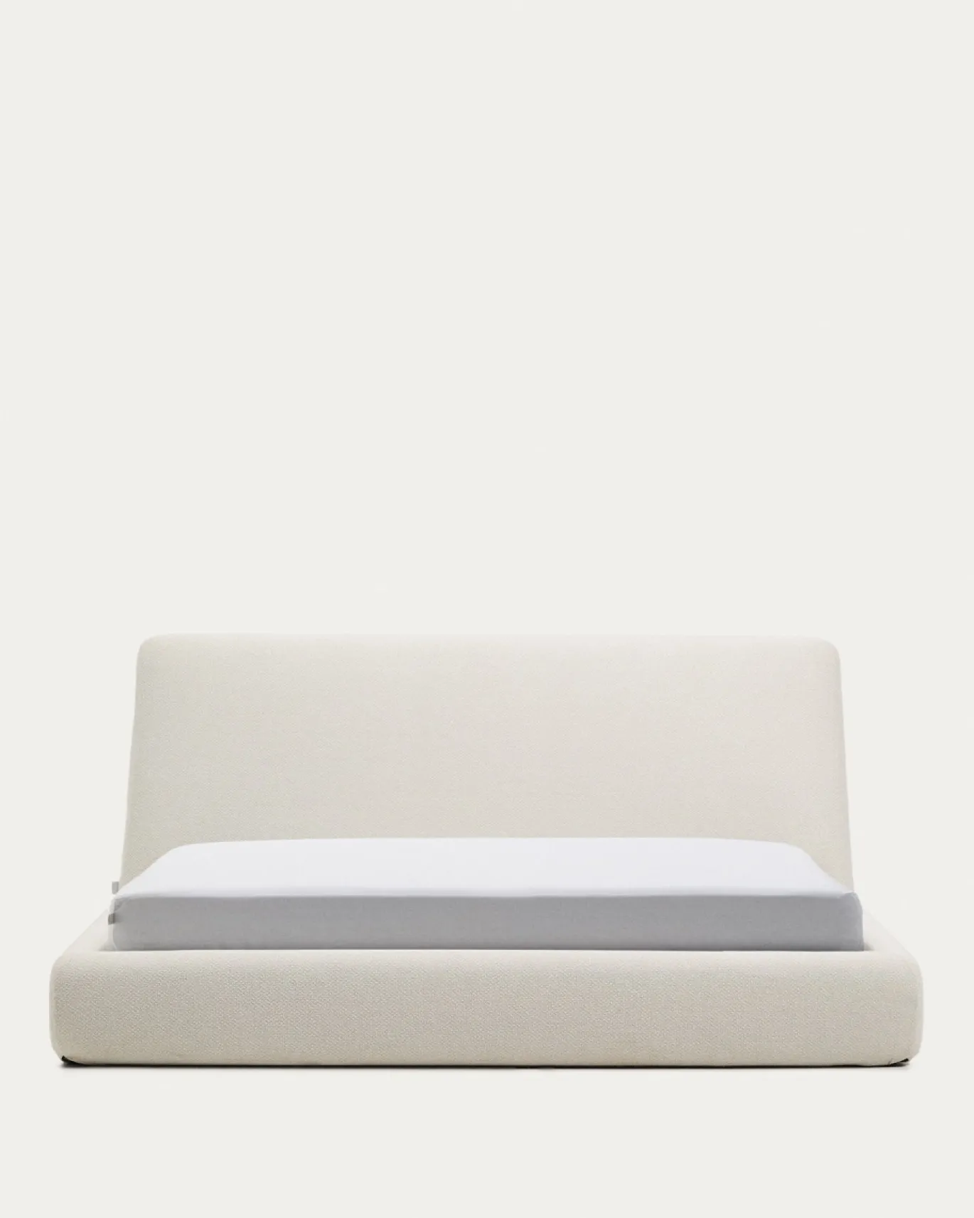 Kave Home Bed Martina met Afneembare Hoes Ecru Chenille voor Matras 180x200cm