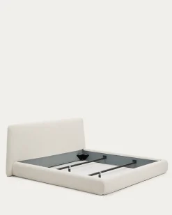 Kave Home Bed Martina met Afneembare Hoes Ecru Chenille voor Matras 180x200cm
