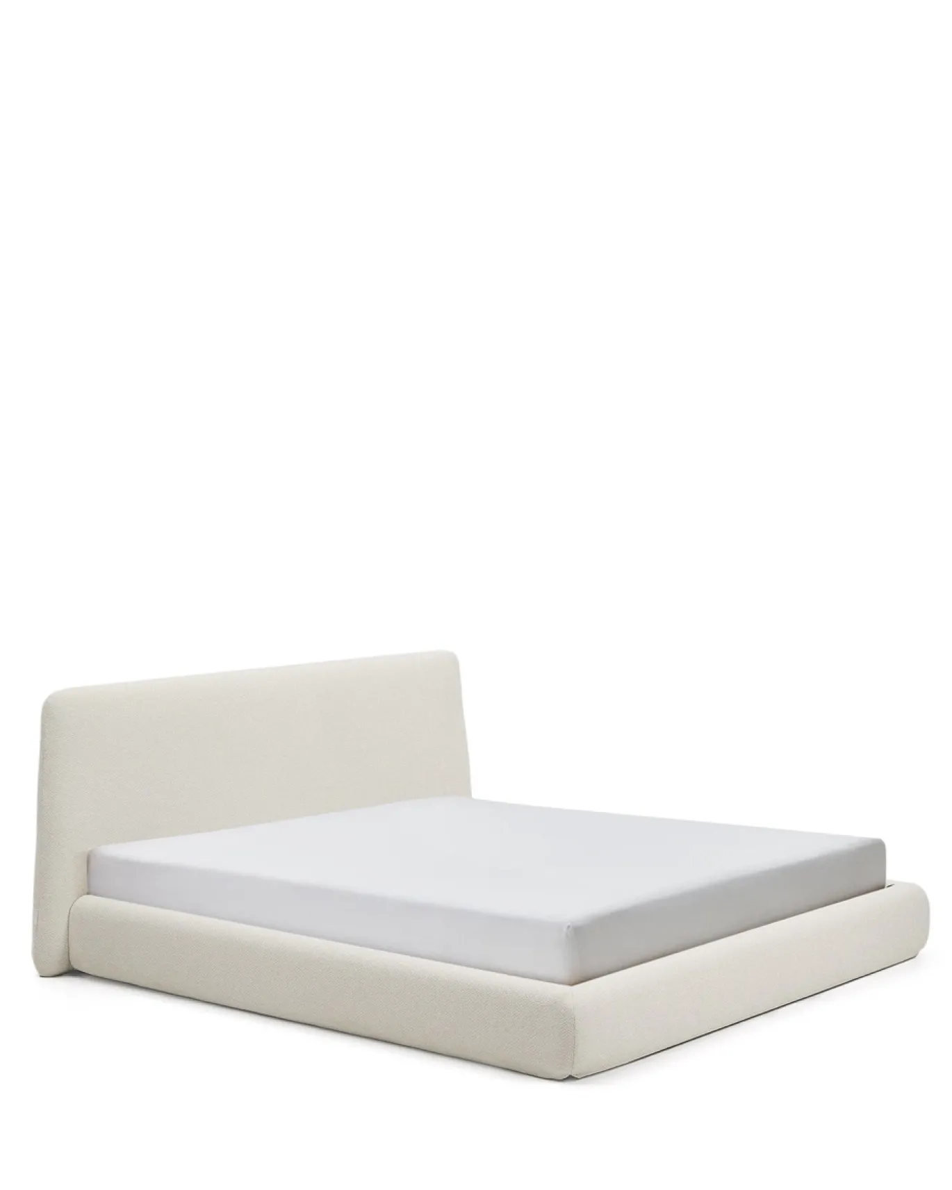 Kave Home Bed Martina met Afneembare Hoes Ecru Chenille voor Matras 180x200cm