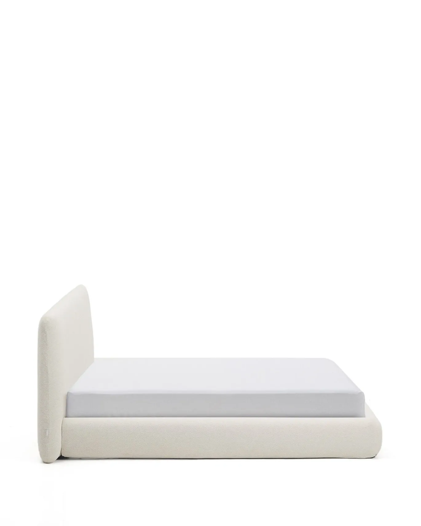 Kave Home Bed Martina met Afneembare Hoes Ecru Chenille voor Matras 180x200cm
