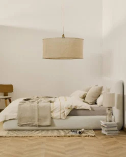 Kave Home Bed Martina met Afneembare Hoes Ecru Chenille voor Matras 160x200cm