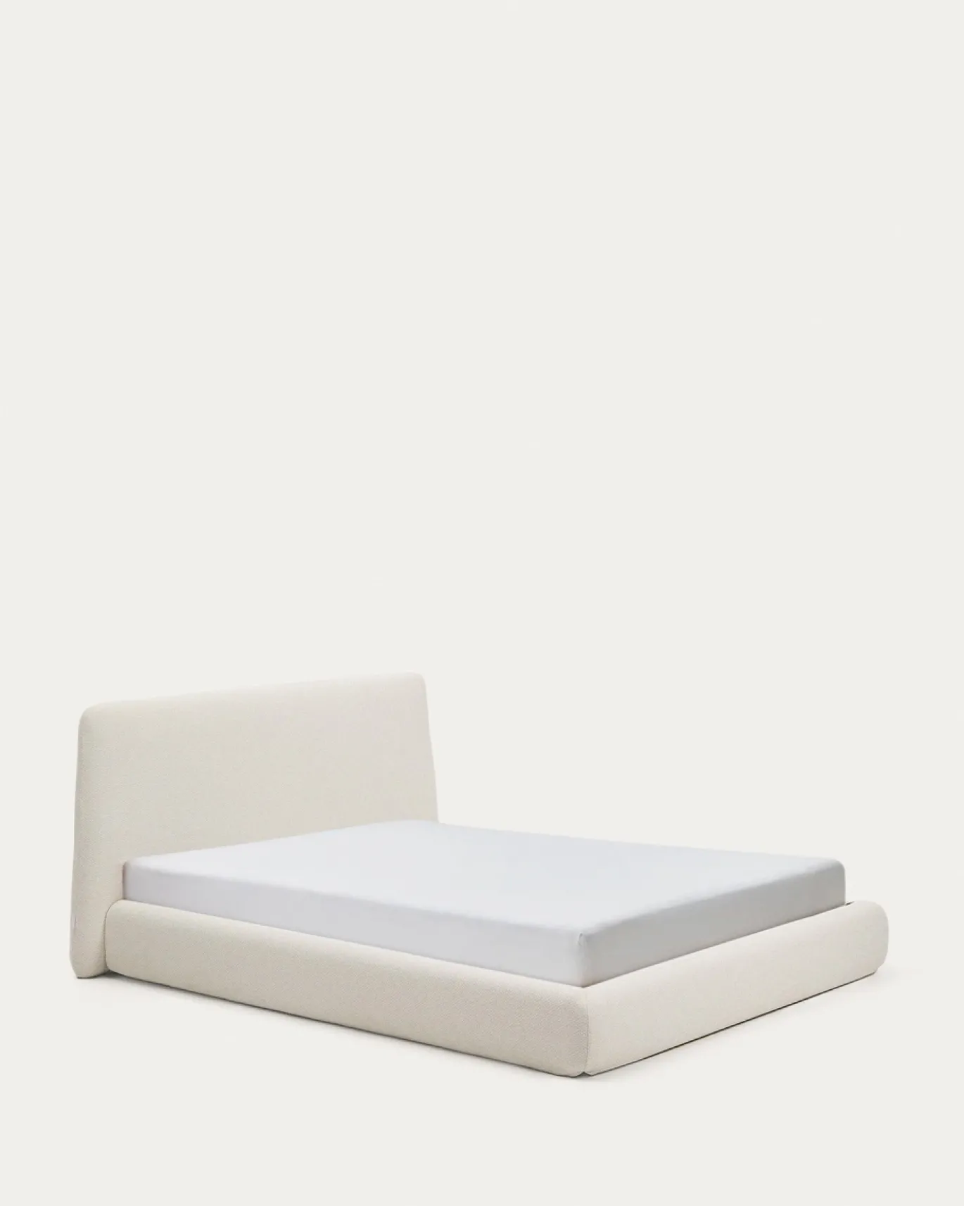 Kave Home Bed Martina met Afneembare Hoes Ecru Chenille voor Matras 160x200cm