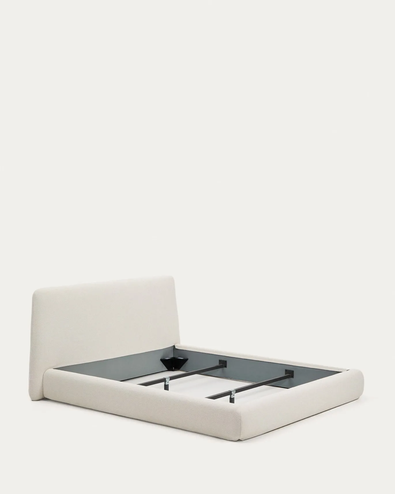 Kave Home Bed Martina met Afneembare Hoes Ecru Chenille voor Matras 160x200cm