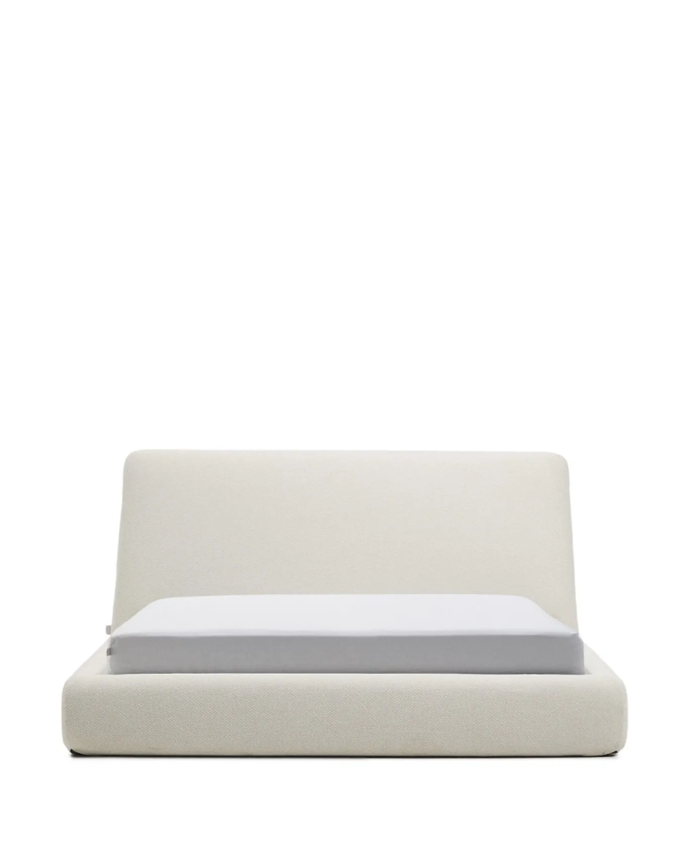 Kave Home Bed Martina met Afneembare Hoes Ecru Chenille voor Matras 160x200cm