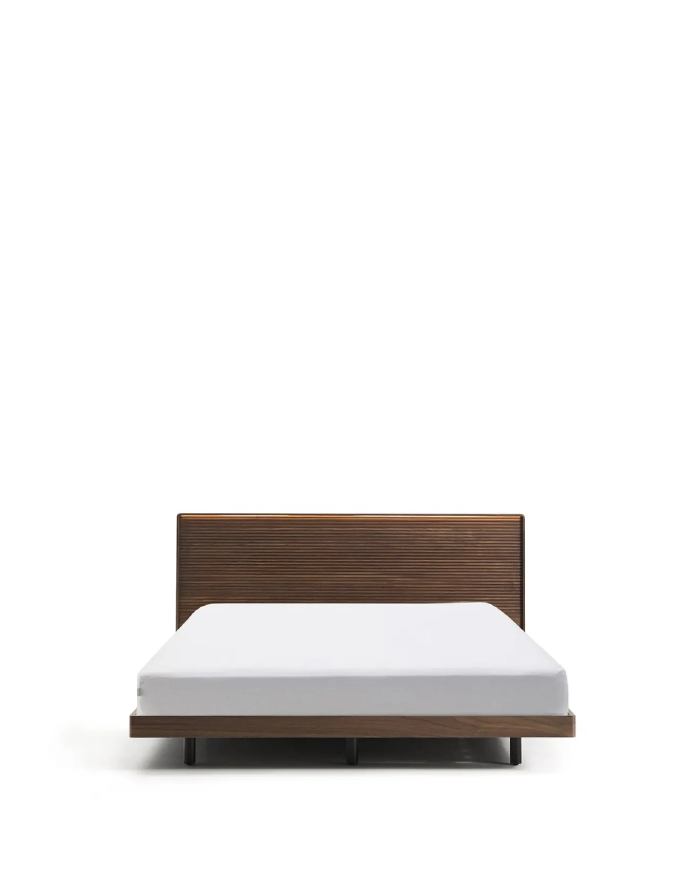 Kave Home Bed Norlen Walnootfineer Bruin en Led-licht voor Matras 160x200cm
