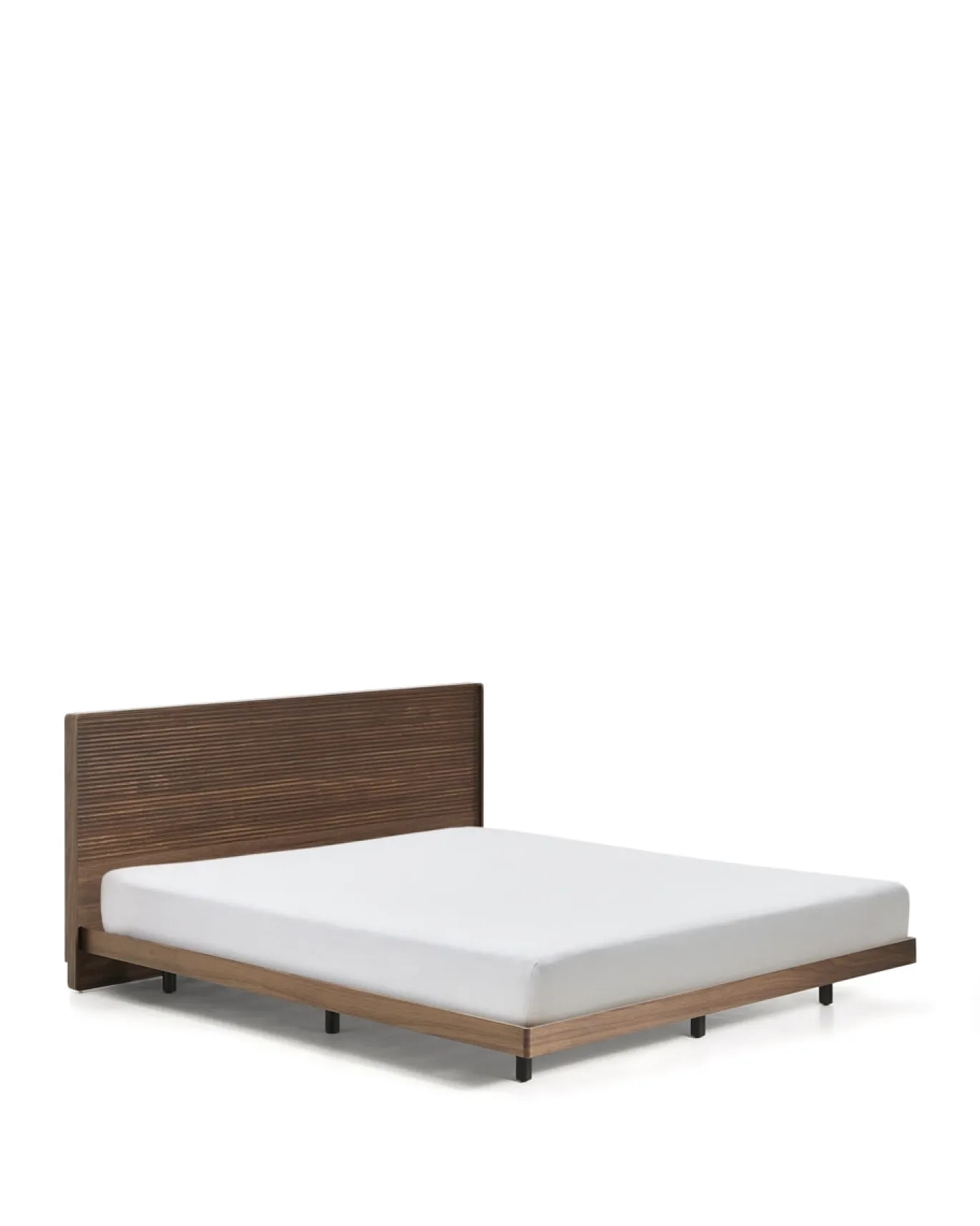 Kave Home Bed Norlen Walnootfineer Bruin en Led-licht voor Matras 180x200cm