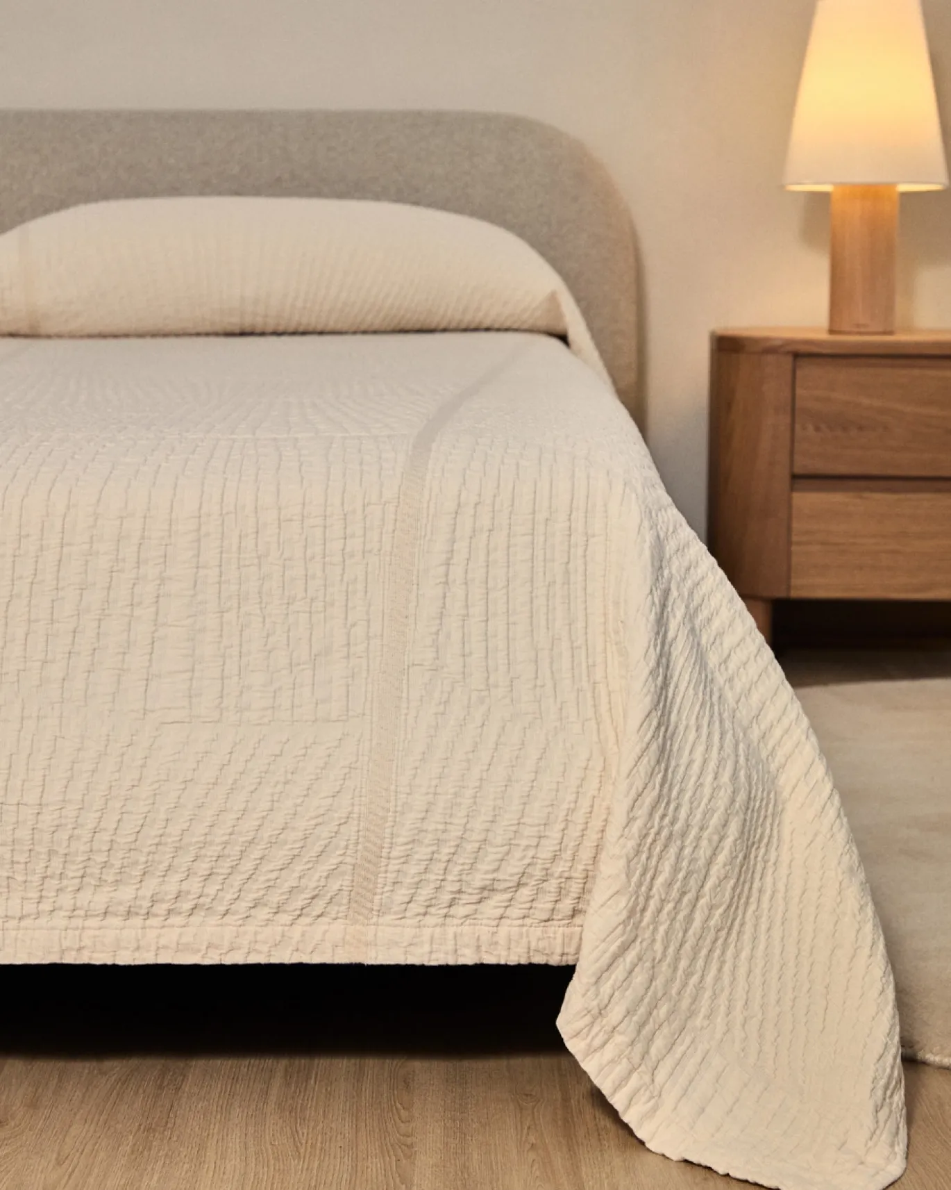 Kave Home Bed Odina Bouclé Ecru 160x200cm