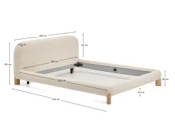 Kave Home Bed Odina Bouclé Ecru 160x200cm