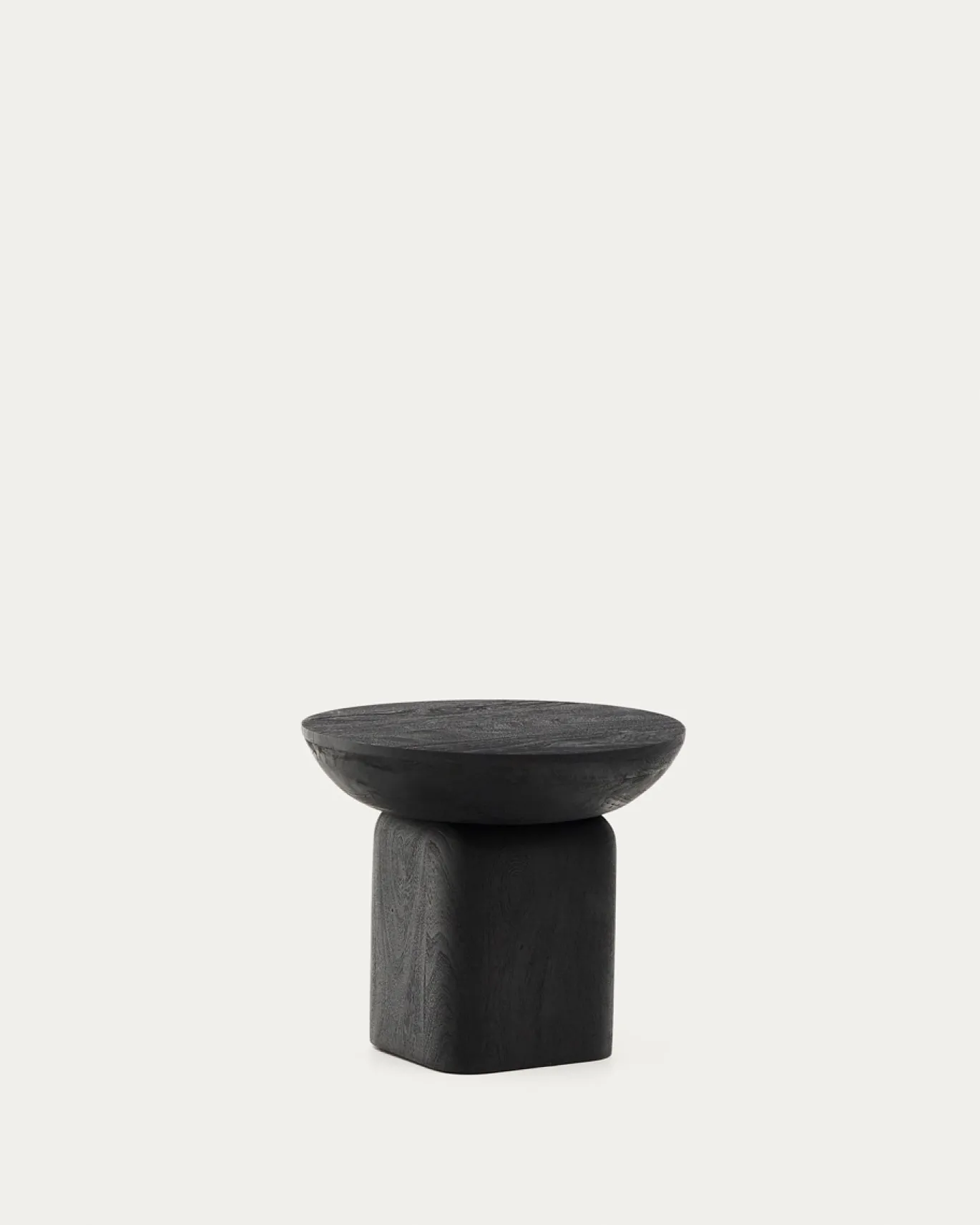 Kave Home Bijzettafel Ambra Acaciahout Zwart Ø50cm