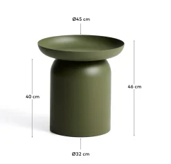 Kave Home Bijzettafel Arcola Aluminium Groen Ø45cm
