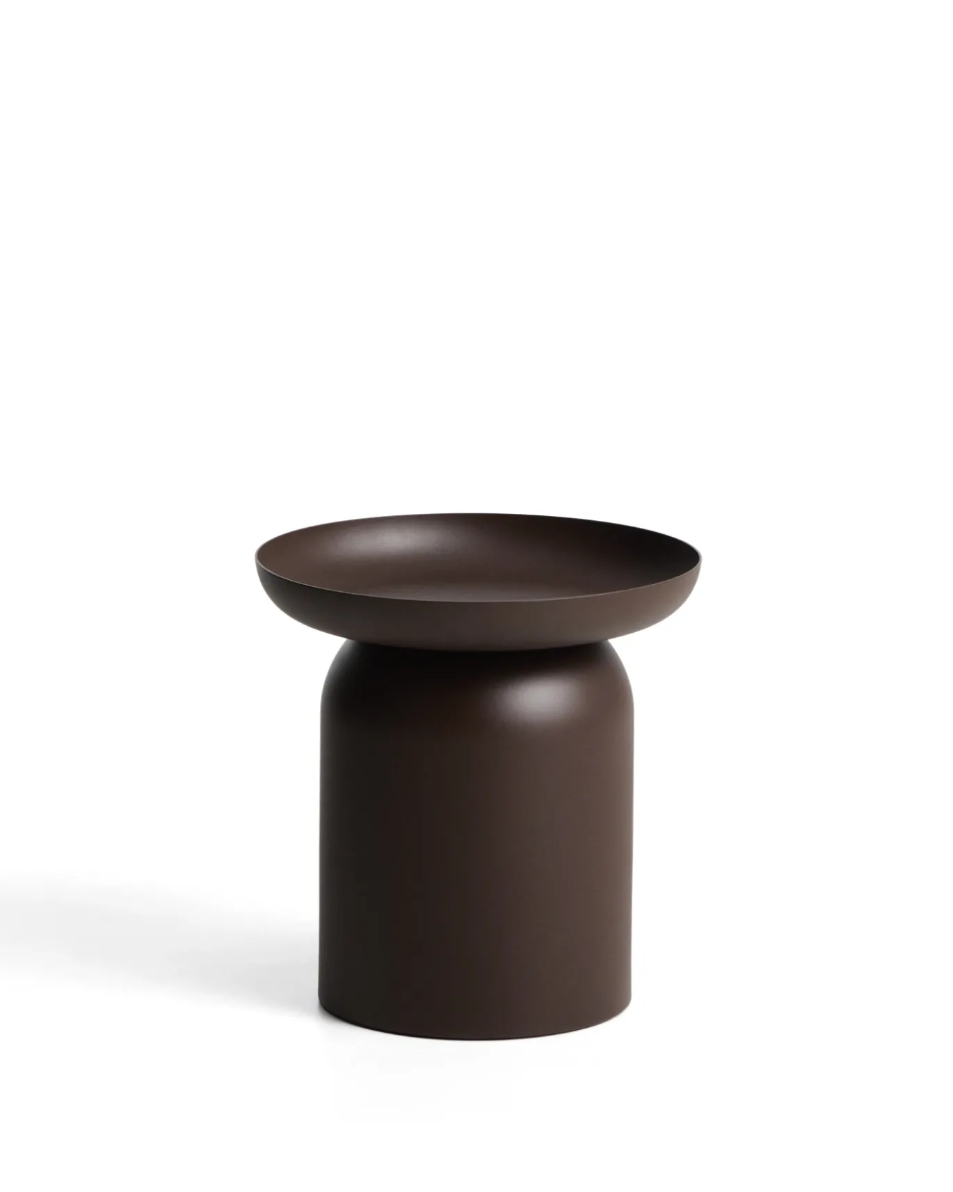 Kave Home Bijzettafel Arcola Aluminium Donkerbruin Ø45cm