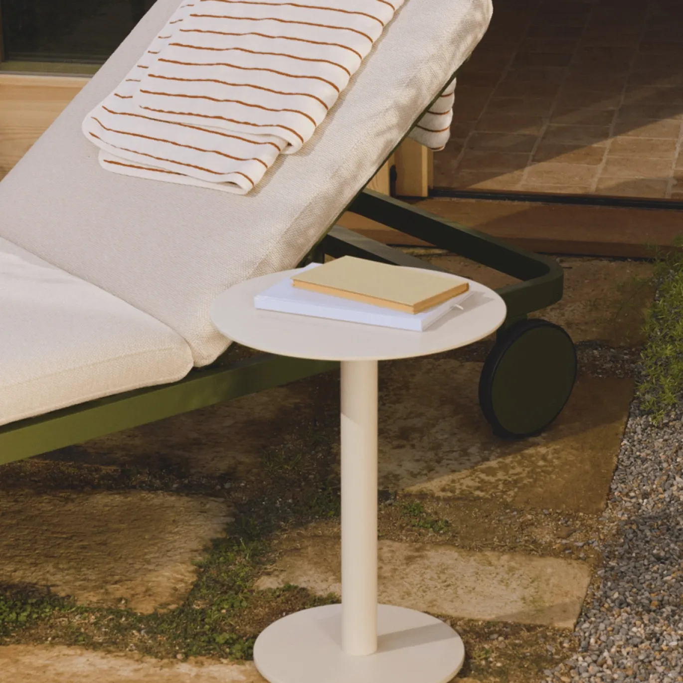 Kave Home Bijzettafel Asinara Aluminium Taupe Ø40cm