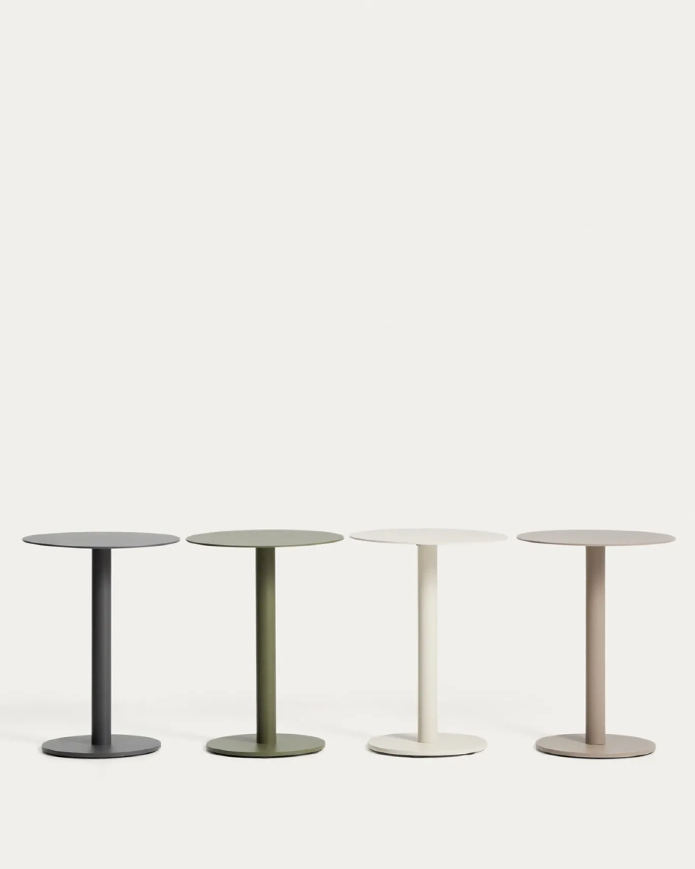Kave Home Bijzettafel Asinara Aluminium Taupe Ø40cm