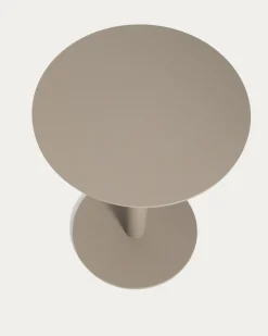 Kave Home Bijzettafel Asinara Aluminium Beige Ø40cm