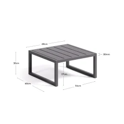 Kave Home Bijzettafel Comova Outdoor Zwart Aluminium 60x60cm