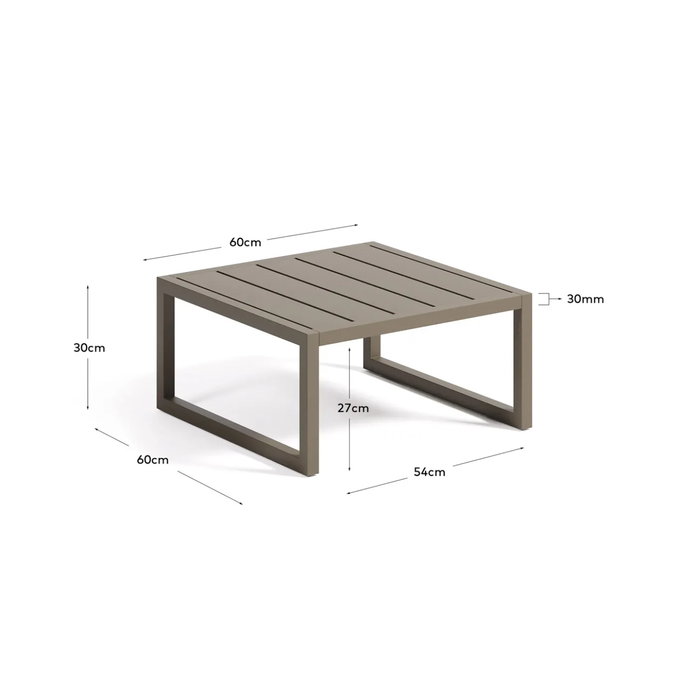 Kave Home Bijzettafel Comova Outdoor Groen Aluminium 60x60cm