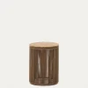 Kave Home Bijzettafel Dandara Staal Beige Touw Ø40cm