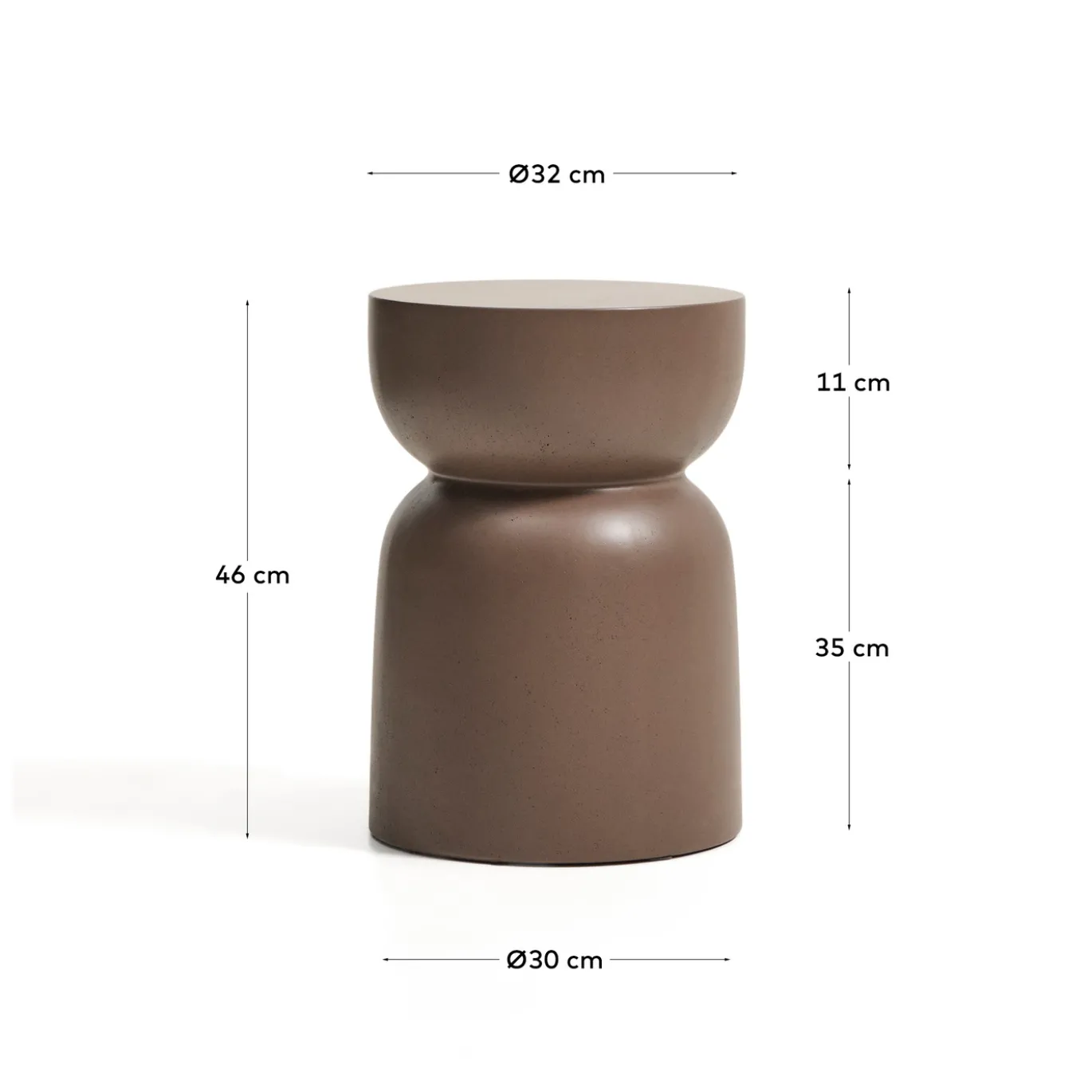 Kave Home Bijzettafel Garbet Cement Bruin Ø32cm