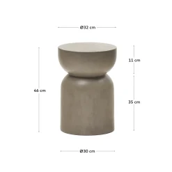 Kave Home Bijzettafel Garbet Rond Cement Ø32cm