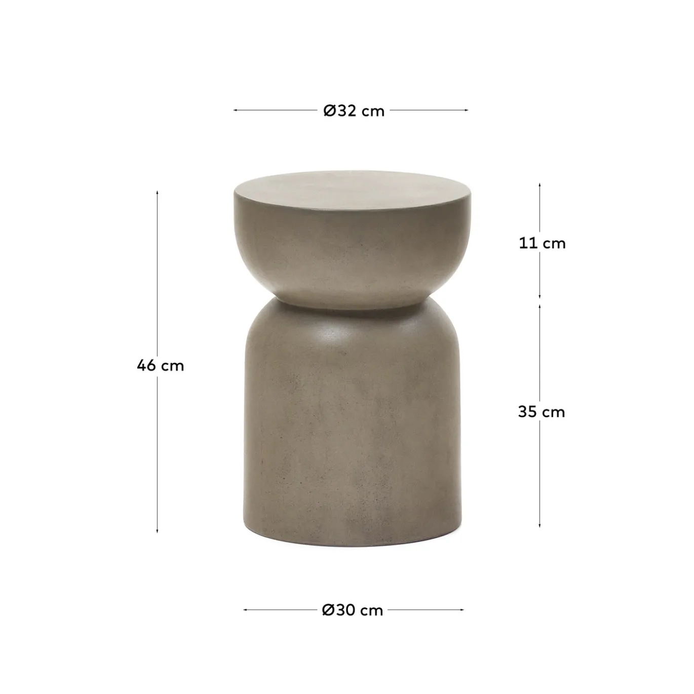 Kave Home Bijzettafel Garbet Rond Cement Ø32cm