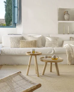 Kave Home Bijzettafel Glenda Massief Teakhout Ø35cm