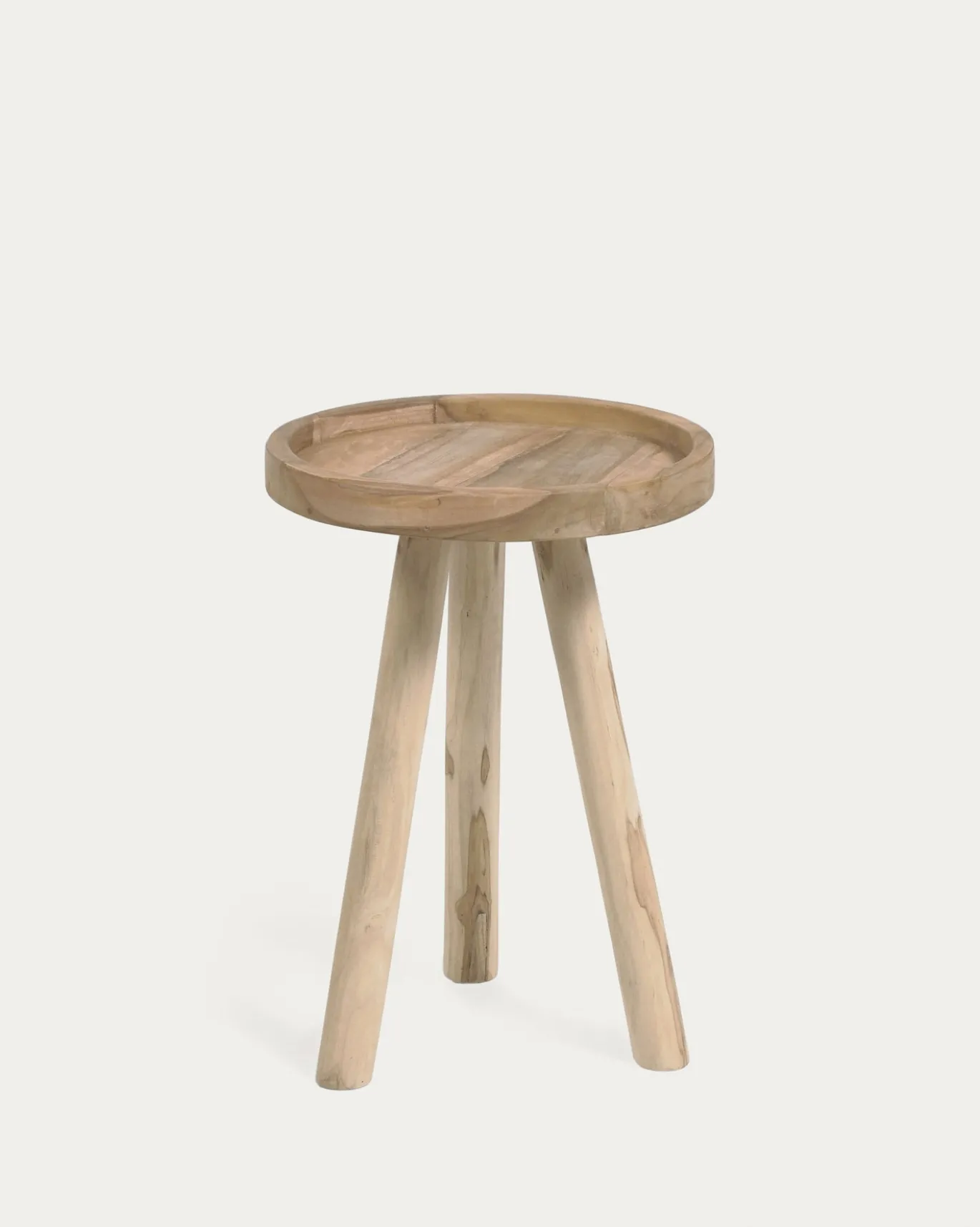 Kave Home Bijzettafel Glenda Massief Teakhout Ø35cm