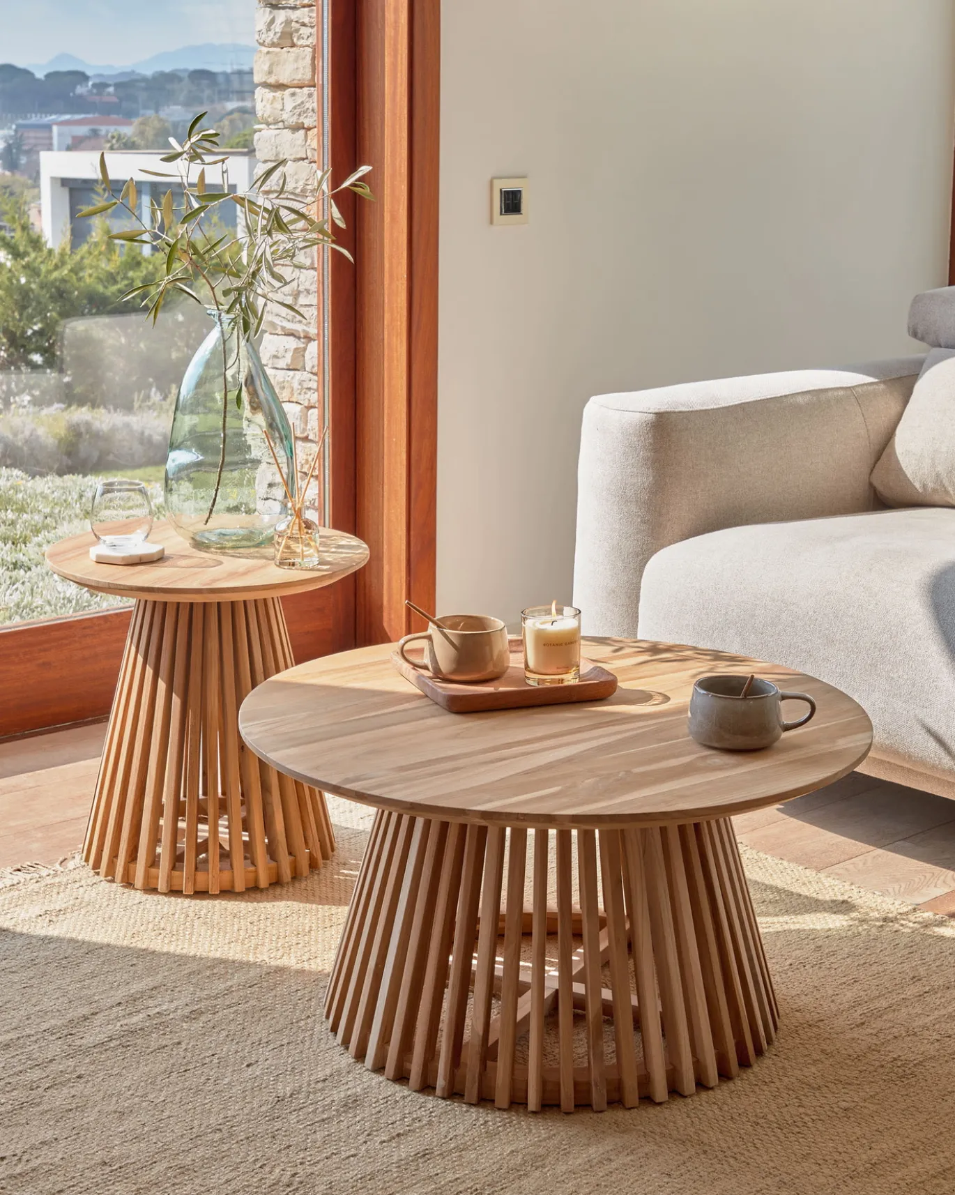 Kave Home Bijzettafel Jeanette Teak Ø50cm