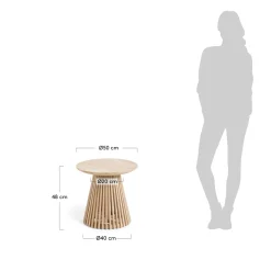 Kave Home Bijzettafel Jeanette Teak Ø50cm