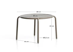 Kave Home Bijzettafel Joncols Outdoor Aluminium Taupe Ø60cm