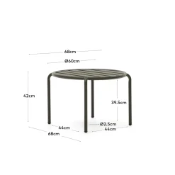 Kave Home Bijzettafel Joncols Outdoor Aluminium Groen Ø60cm