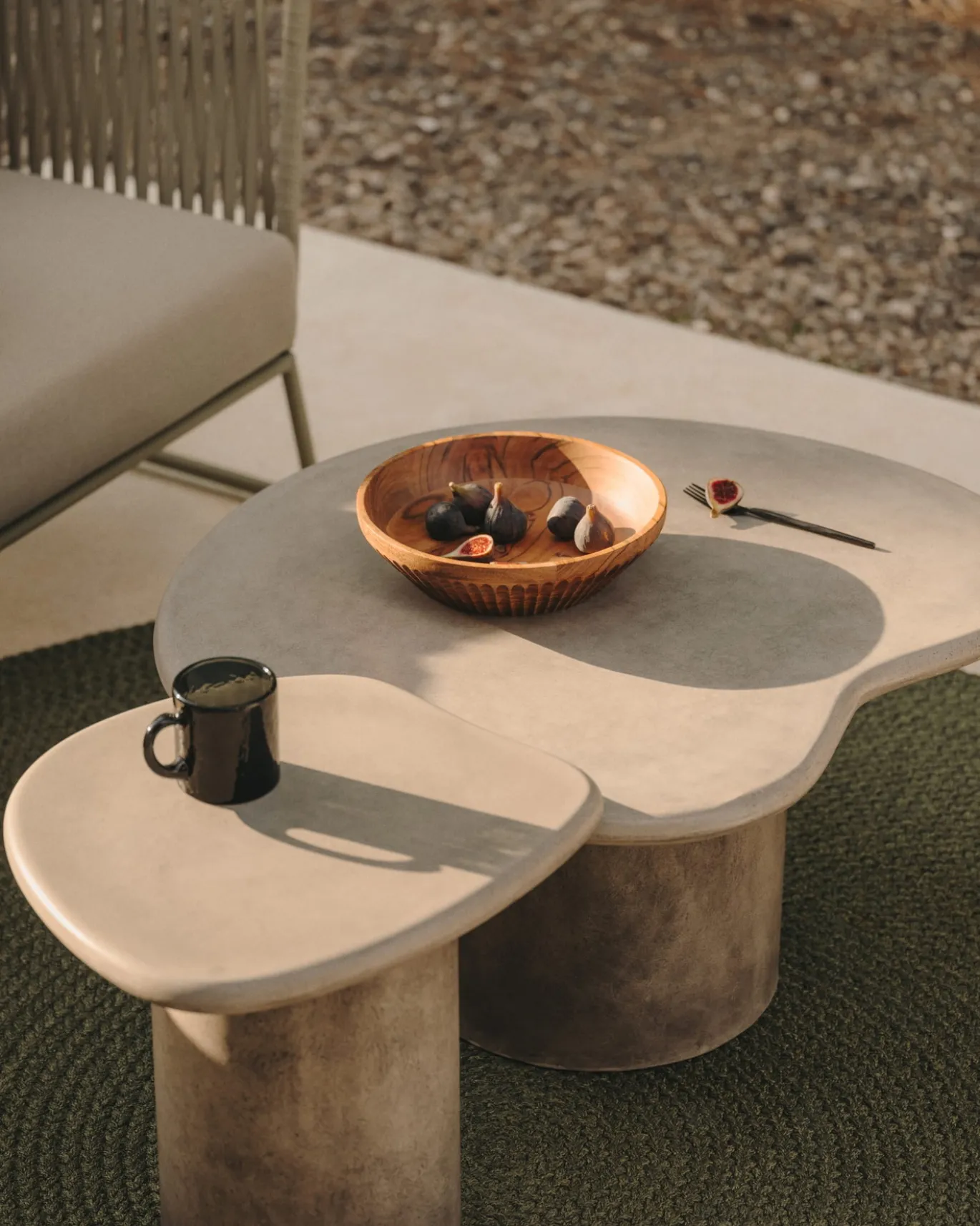 Kave Home Bijzettafel Macarella Grijs Cement 48x47cm