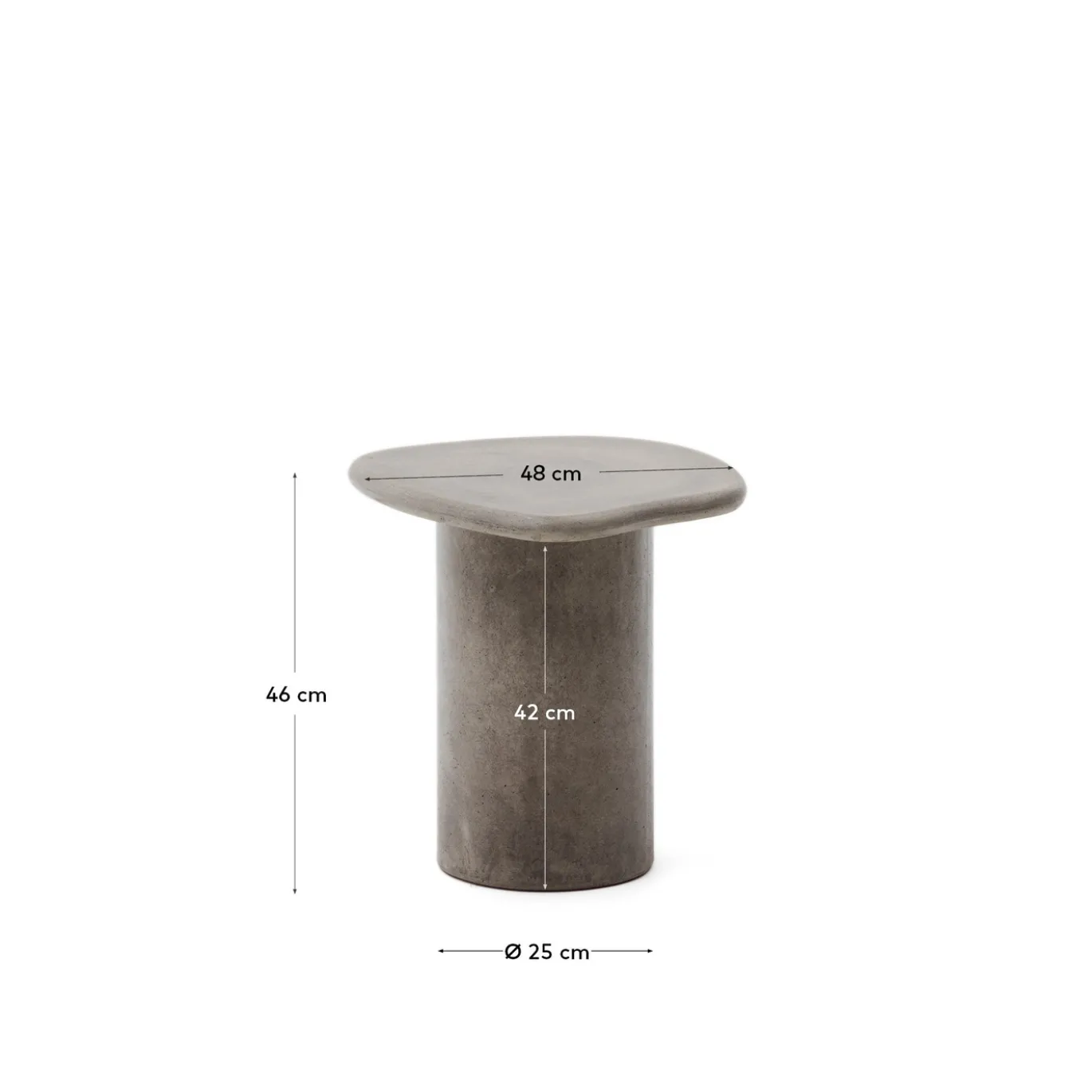 Kave Home Bijzettafel Macarella Grijs Cement 48x47cm
